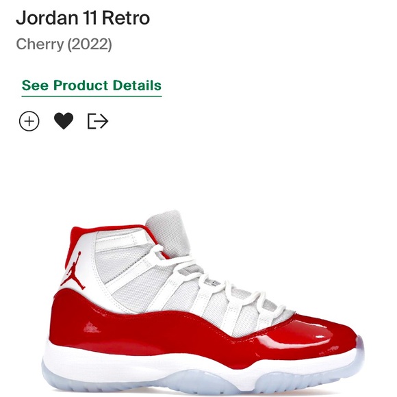 Cherry’s 11s red and white size 7.5